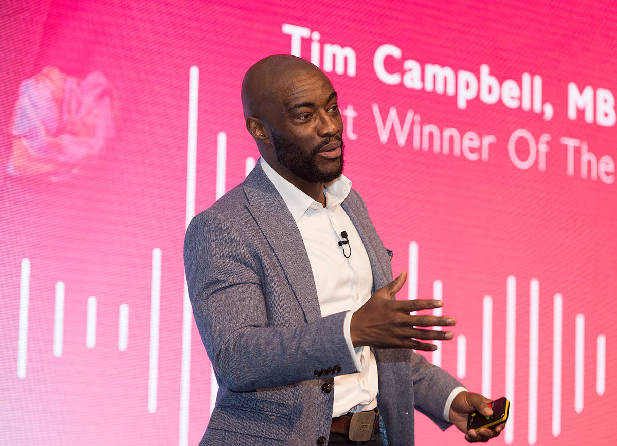 Tim Cambell MBE speakingat a conference