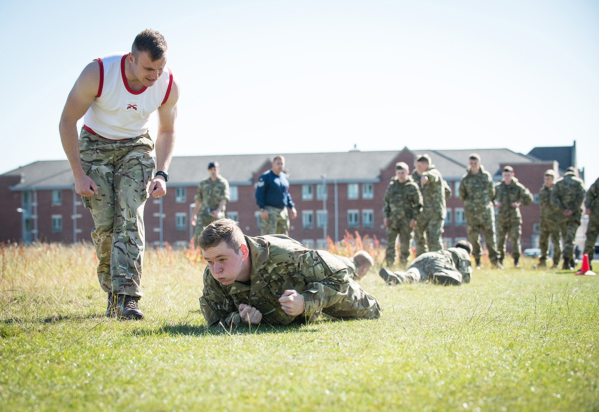 Young soldiers being put through their paces
