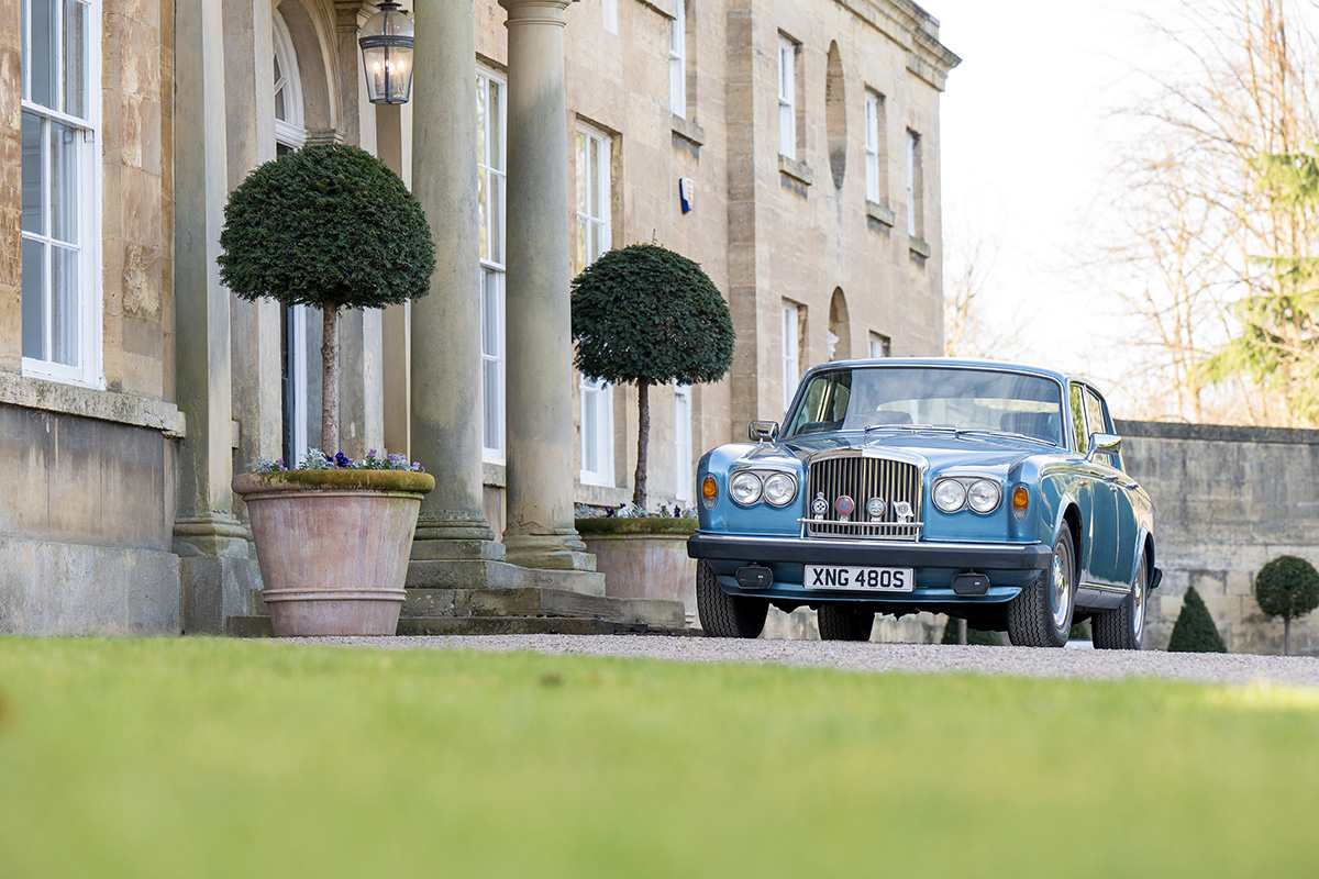 Bentley wedding car outside Bowcliffe Hall to promote weddings